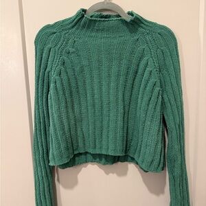 American Eagle Outfitters Teal Ribbed Turtleneck Sweater